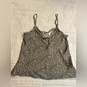 grade & gather satin leopard print tank top NWT